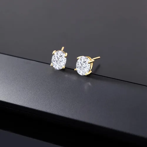 Vista 266 de Gem Stone King Aretes de oro de 14 quilates con piedra natal ovalada de 0.315 x 0.236 in Aretes de oro para mujer