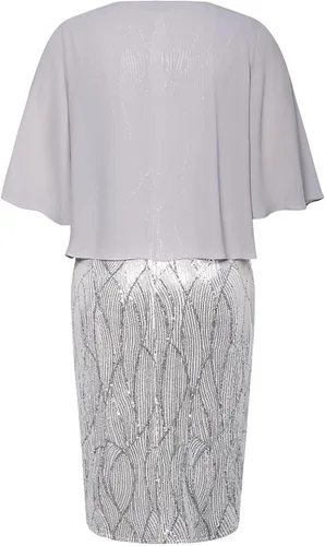 Vista 2 de Hanna Nikole Vestido formal para mujer, 2 piezas, vestido de fiesta de noche con lentejuelas para madre de la novia con chaqueta de gasa