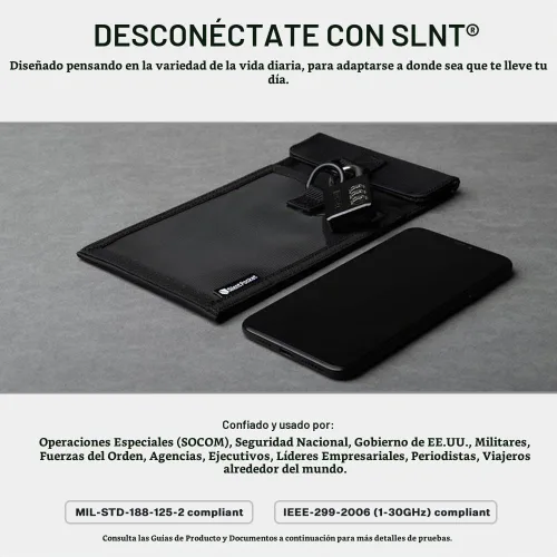 Vista 5 de SLNT Faraday - Funda para teléfono – Bloquea la etiqueta hacia fuera bolsa