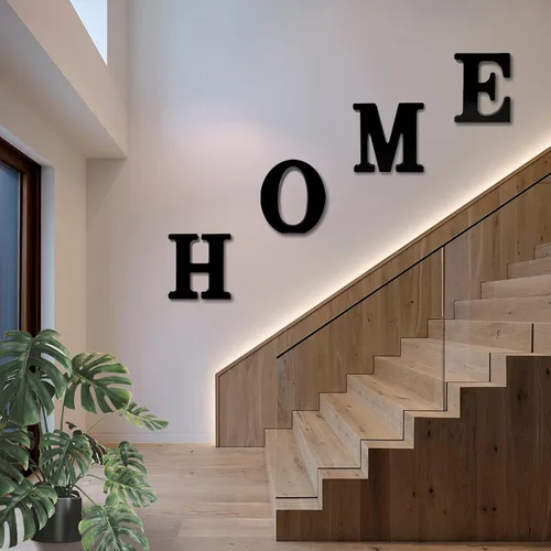 Vista 4 de AOCEAN Letras de madera negra de 10 pulgadas, letras de madera sin terminar para Halloween, letras decorativas de pie, rebanadas, decoración
