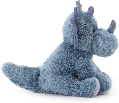 Vista 3 de Apricot Lamb Triceratops - Animales de peluche azul oscuro para niños, suaves y lindos juguetes de peluche para bebé niña y niño, 9 pulgadas