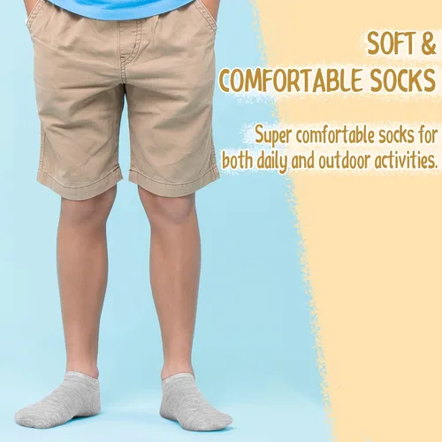 Vista 3 de Cooraby 25 pares de calcetines para niños, calcetines de corte bajo, calcetines deportivos de media amortiguación, calcetines deportivos para niños