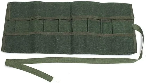 Vista 4 de 10 bolsillos de lona llave inglesa herramienta enrollable bolsa de almacenamiento organizador bolsas
