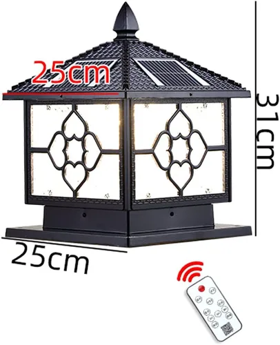Vista 6 de Luces solares de control remoto, luces solares de aluminio para exteriores, luces de poste exteriores con base de montaje en muelle, luz solar