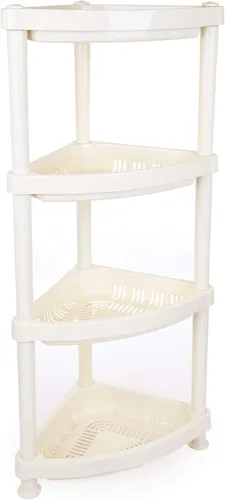 Vista 10 de Mintra Home - Estantes de almacenamiento de plástico ligeros, estanterías, almacenamiento (negro, estante rectangular) - 18.5 pulgadas de ancho x