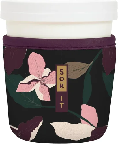 Vista 169 de Sok It IceCreamSok - Funda de neopreno aislada (flores abstractas, pintas de helado cónicas)