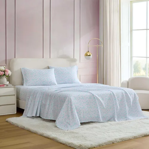 Vista 33 de Betsey Johnson - Juego de sábanas de tamaño individual, ropa de cama de microfibra con estampado Nerdy Teddies con sábana bajera de bolsillo