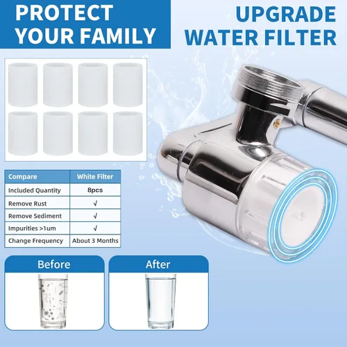 Vista 6 de Aireador de grifo filtrado giratorio de 1080°, extensor de grifo de fregadero de baño, extensor de grifo de filtro para fregadero de baño, filtro