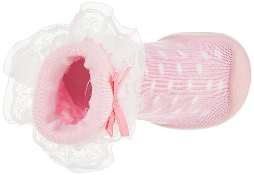Vista 10 de Nuby Snekz - Zapatos cómodos de suela de goma para primeros pasos, lunares rosados, talla S, 7-14 meses