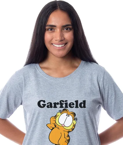 Vista 3 de Garfield Comic - Camisón de dormir para mujer con texto en inglés "I'm Cute Pose
