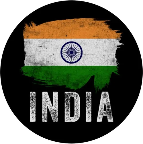 Vista 3 de Patriotic India Pride Vintage Indian Flag PopSockets Standard PopGrip