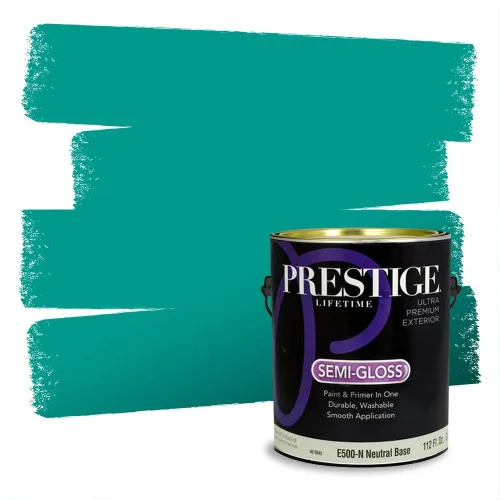 Vista 247 de Prestige Paints - Pintura exterior e imprimación en uno, 1 galón, plano, compatibilidad comparable con el color menta «Whipped Mint» de Behr