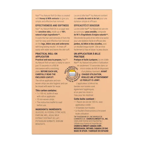 Vista 2 de Nair Cera de leche y miel roll-on (3.4 oz)