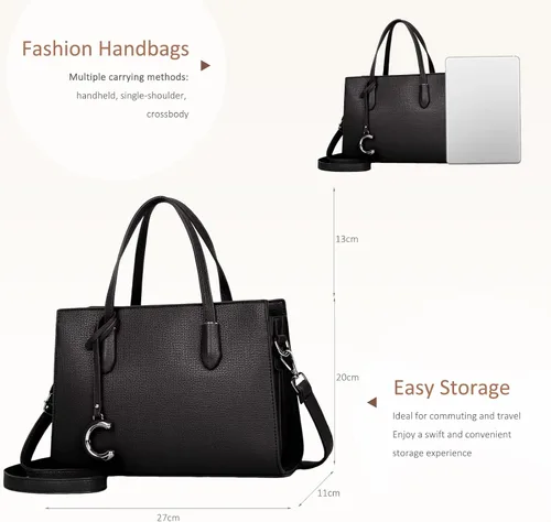 Vista 5 de NICOLE & DORIS Bolsos de mujer elegantes con asa superior para mujer, bolsos de hombro de piel sintética impermeable