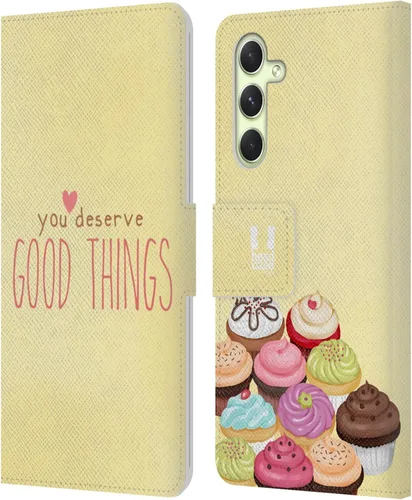 Vista 366 de Head Case Designs Assortment Cupcakes Happiness Leather Wallet Case Compatible with Samsung Galaxy A07 4G Surtido