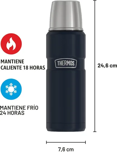 Vista 6 de THERMOS Stainless King - Botella compacta aislada al vacío, 16 onzas, azul medianoche
