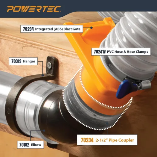 Vista 6 de POWERTEC 70234 2-1/2" Acoplamiento de Tubería, Transparente Acoplador de tubo transparente de 2-1/2