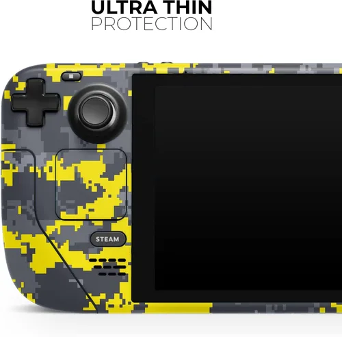 Vista 4 de Design Skinz - Compatible con Steam Deck - Calcomanía protectora de vinilo extraíble resistente a los arañazos - Camuflaje digital amarillo