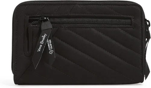 Vista 3 de Vera Bradley Cartera de algodón con protección RFID para mujer, Painted Feathers