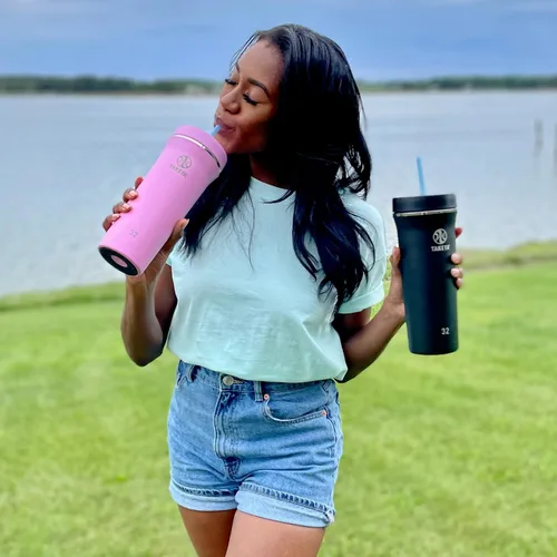 Vista 5 de Takeya 32 oz Stainless Steel Insulated Tumbler with Straw Lid, Premium Quality, Sweatproof Campo de lavanda