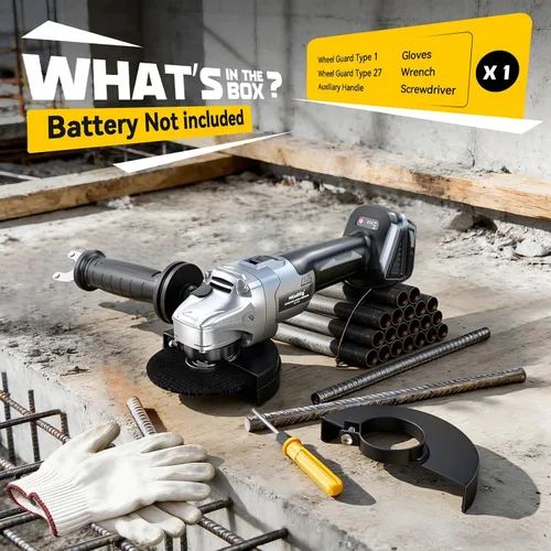 Vista 5 de MtiolHig Amoladora angular inalámbrica compatible con batería Dewalt de 20 V: 3 velocidades ajustables 10000 RPM herramienta de amoladora sin Negro