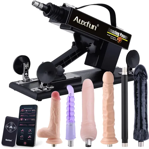 Vista 8 de AUXFUN - Máquina sexual automática de empuje con conector 3XLR juguetes sexuales manos libres, juguetes sexuales para parejas, adultos, hombres