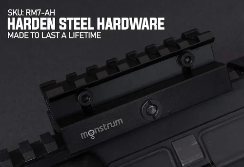 Vista 3 de Monstrum Lockdown Series - Soporte elevador Picatinny de altura ajustable con liberación rápida 3.5 pulgadas