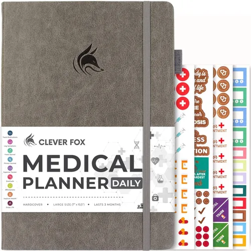 Vista 16 de Clever Fox Planificador médico diario: cuaderno de diario de salud, diario de bienestar y cuaderno de registro de autocuidado, dura 3 meses, 7 x