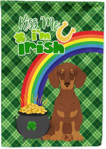 Vista 77 de Caroline's Treasures WDK4731GF - Bandera decorativa para jardín del día de San Patricio, color negro y tostado, Airedale Terrier, para jardín