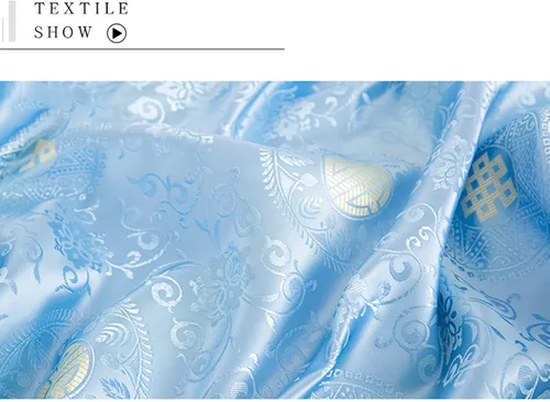 Vista 7 de BAWHO Mooie Jacquard Stof Elegant Licht Fel Kleur Patroon Ontwerp Bloem Ambachten Doek Voor Naaien Cheongsam Kostuums Damesjurken DamesjurkenBlauw75