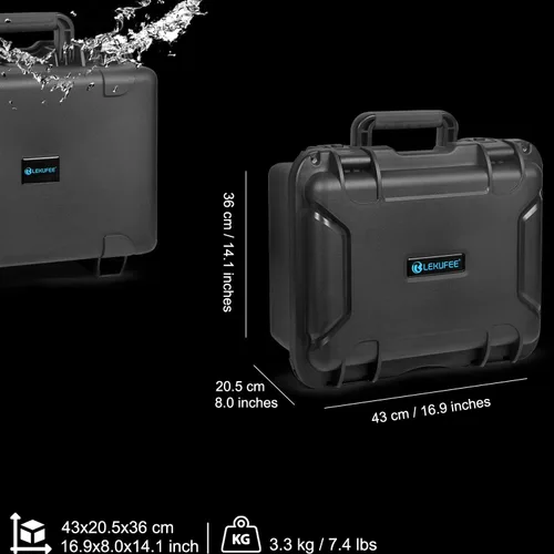 Vista 4 de Lekufee Funda de transporte impermeable para Mavic 3 Pro/Classic/Combo - DJI RC Pro/RC 2/N1/N2/Gafas 2/3/Integra/Motion 2/3 y accesorios (solo funda)