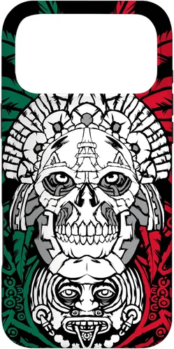 Vista 22 de Aztec Warrior Skull - Funda para iPhone 17, diseño de antepasados mexicanos