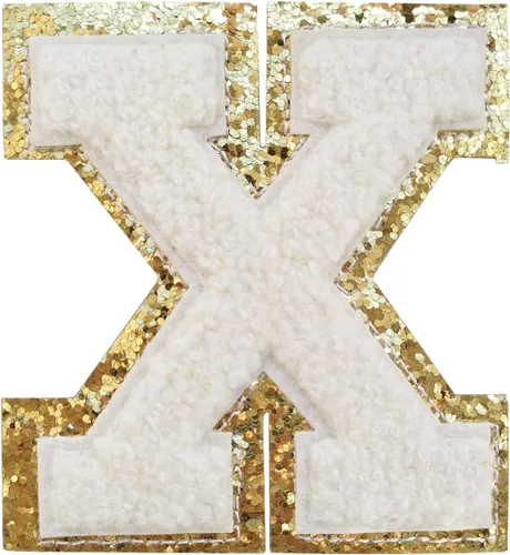 Vista 91 de 3Pcs Letter Patches Varsity Glitters Chenille,SPRT Iron on Blue Letter Patch,Alphabet Cloth Patch for Team Costume Decoration 3.1in Height S