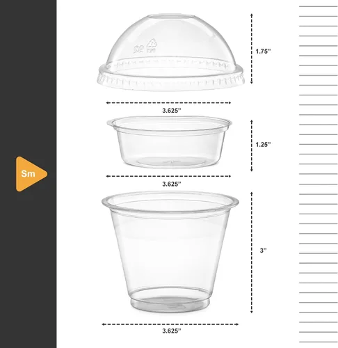 Vista 5 de Vasos de plástico para parfait de 9 onzas con insertos y tapas de 2 onzas, 50, juegos de recipientes de yogur de 9 onzas