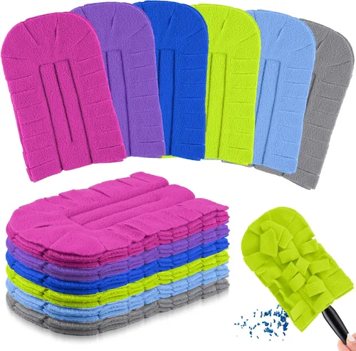 Vista 26 de Zubebe 3 piezas de repuesto de plumero de forro polar reutilizables, plumeros planos de plumas, almohadillas de limpieza lavables para múltiples