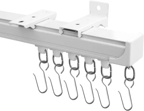 Vista 8 de Hoeflife Rieles para Cortinas de Techo, Riel para Cortinas de Montaje en Pared, Riel para Cortinas de Montaje en Techo de Servicio Pesado, Rieles