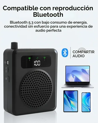 Vista 5 de Amplificador de voz para profesores Micrófono Lavalier portátil y altavoz Personal Voice Amplifier Wireless Microphone Lavalier, Portable Voice