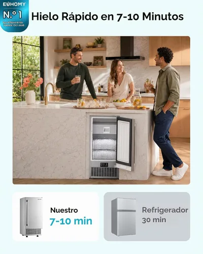 Vista 2 de EUHOMY Under Counter Nugget Ice Maker, 75lbs/24H, Self-Cleaning, Silver