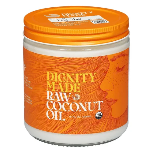 Vista 9 de Dignity Coconuts Aceite de coco crudo - Aceite de coco 100% orgánico sin refinar - Frasco de vidrio de 4 onzas líquidas - Centrífuga extraída