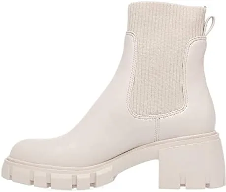 Vista 6 de Botines con elástico al tobillo y plataforma para mujer, tacón ancho, suela de lengüeta, antideslizantes, cómodos botines tipo Chelsea