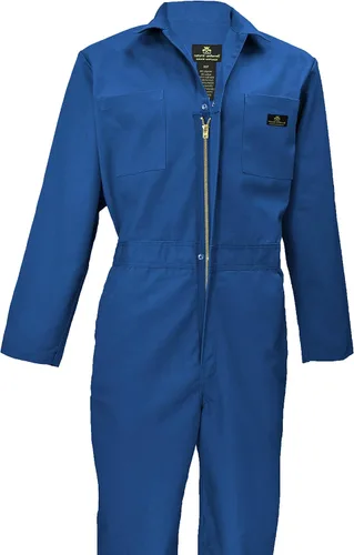 Vista 11 de Natural Uniforms Overol de sarga de manga larga con cremallera para hombre, resistente a las manchas y a las arrugas