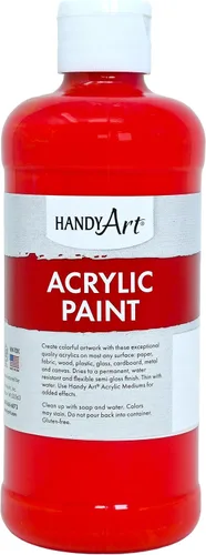 Vista 41 de Handy Art Pintura acrílica, juego de 12 colores, botellas de 16 onzas, acrílico líquido para estudiantes semibrillante, consistencia de flujo
