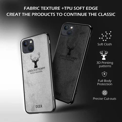 Vista 7 de Funda protectora de tela TPU con textura suave de lujo para iPhone 13, resistente a la suciedad, antigolpes, antihuellas, protección de cuerpo Negro