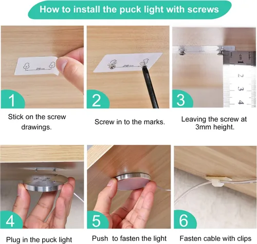 Vista 3 de Accesorio de iluminación LED para debajo del mostrador, paquete de 3 luces conectables con cable para debajo del gabinete para cocina, luces