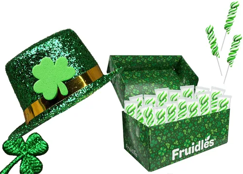 Vista 8 de t. Paletas de torsión del día de San Patricio, caja de recuerdos de fiesta, envueltas individualmente (paquete de 12)