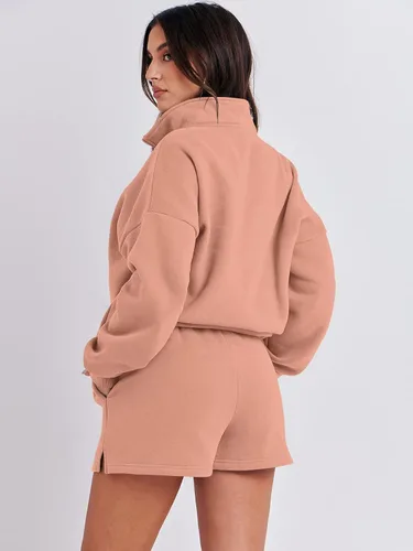 Vista 5 de ANRABESS Conjunto de dos piezas para mujer, conjunto de manga larga para gimnasio, ropa de moda de otoño 2024