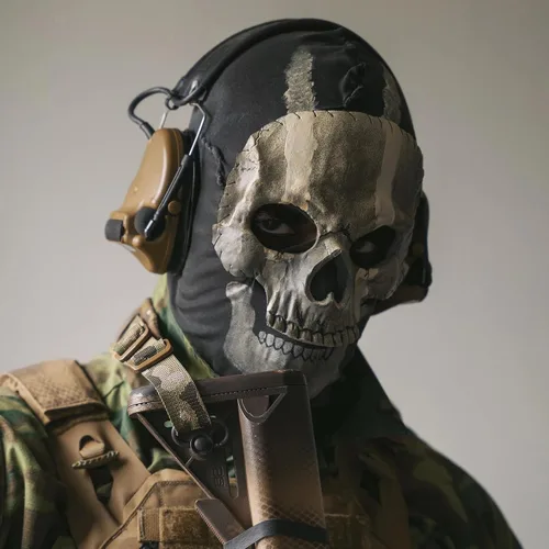 Vista 2 de Ghost Balaclava Skeleton Ski Mask Halloween Cosplay Ghost Skull Mask #01