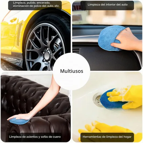 Vista 7 de 20 almohadillas aplicadoras de cera de microfibra para autos, almohadillas de espuma a granel de 5 pulgadas de diámetro, almohadillas redondas