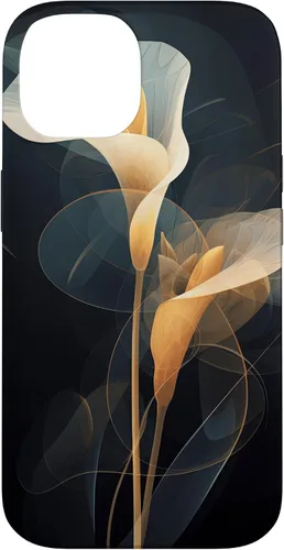 Vista 4 de Elegant Minimalist Calla Lily Abstract Dots Lines Background Case for iPhone 16