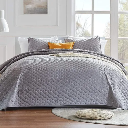 Vista 9 de SLEEP ZONE Juego de edredón estampado de 3 piezas, tamaño matrimonial/queen, juego de ropa de cama reversible ligero para todas las estaciones